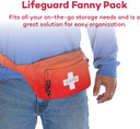 Dealmed Lifeguard Fanny Pack With Logo, E-Z Zipper Design And 3 Pockets, Red Fanny Pack (Pack Of 1), Includes Adjustable Waist Strap And Zipper Pockets