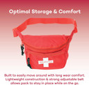Dealmed Lifeguard Fanny Pack With Logo, E-Z Zipper Design And 3 Pockets, Red Fanny Pack (Pack Of 1), Includes Adjustable Waist Strap And Zipper Pockets