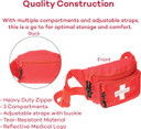 Dealmed Lifeguard Fanny Pack With Logo, E-Z Zipper Design And 3 Pockets, Red Fanny Pack (Pack Of 1), Includes Adjustable Waist Strap And Zipper Pockets