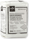 Medline 4 X 4 Inch Gauze Sponges, 100% Cotton, 8-Ply Woven Non-Sterile Gauze, 200 Count (Pack Of 1), Packaging May Vary