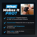 Theraice Elbow Ice Pack Pro Compression Sleeve, Reusable Gel Cold Packs Brace For Knee, Shin Splints, Calf Strain, Flexible Cold Wrap Recovery, Focuszone Technology For Extra Cooling & Pressure (S)