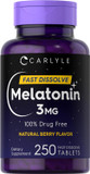 Carlyle Melatonin 3Mg Fast Dissolve Tablets | 250 Count | Low Dose And Drug Free | Vegan, Non-Gmo, Gluten Free Carlyle Melatonin 3Mg Fast Dissolve Tablets | 250 Count | Low Dose And Drug Free | Vegan, Non-Gmo, Gluten Free