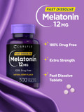 Carlyle Melatonin 12 Mg Fast Dissolve 300 Tablets | Drug Free | Natural Berry Flavor | Vegetarian, Non-Gmo, Gluten Free Carlyle Melatonin 12 Mg Fast Dissolve 300 Tablets | Drug Free | Natural Berry Flavor | Vegetarian, Non-Gmo, Gluten Free