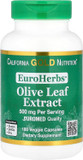 Olive Leaf Extract 500 Mg, 18% Oleuropein, European Quality Processed In Spain, 180 Veggie Capsules, California Gold Nutrition Euroherbs