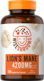 Carlyle Lions Mane Supplement Capsules 4200 Mg | 150 Count | Vegetarian, Non-Gmo, Gluten Free | Wiseshrooms