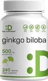 Deal Supplement Ginkgo Biloba 500Mg Per Serving, 240 Capsules, 4 Month Supply  Grown In Northern Asia  Extra Strength, Promotes Brain Function