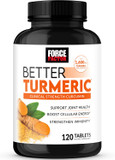 Force Factor Better Turmeric Curcumin 1600Mg With Black Pepper & Ginger, Clinical Strength Joint Support Supplement, Superior Absorption, 120 Tablets