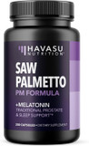 Night Time Saw Palmetto For Men - Saw Palmetto With Melatonin 3 Mg And Chamomile Extract - Sleep & Prostate Supplement - Reduce Urinary Frequency For Men & Support Bladder In Pm - Over 6 Month Supply