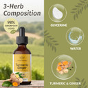 Herbamama Turmeric Ginger Drops - Ginger Root & Liquid Turmeric Curcumin With Black Pepper - Vegan Immune Support Supplement - Sugar & Alcohol-Free, 21-Day Supply