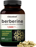 Berberine Supplement | Plus True Ceylon Cinnamon & Turmeric Root  97% Berberine Hcl  Veggie Capsules, Plant-Based, Vegan, Non-Gmo
