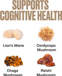 Vitahustle Super Mushroom Mood + Mind Focus Gummies, Lions Mane Mushrooms, Reishi, Chaga, Cordyceps, Vegan, Low Sugar, Non Gmo, Cherry Flavor, 50 Count