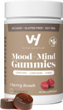 Vitahustle Super Mushroom Mood + Mind Focus Gummies, Lions Mane Mushrooms, Reishi, Chaga, Cordyceps, Vegan, Low Sugar, Non Gmo, Cherry Flavor, 50 Count