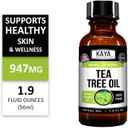 Kaya Naturals - 100% Pure Tea Tree Melaleuca Oil | Therapeutic Grade Essential Oil Undiluted Oil Drops, For Plant Therapy, Diffuser, For Skin, Hair And Nails (2Oz)