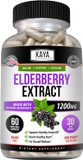 Kaya Naturals Elderberry Immune Support | Elderberry With Zinc And Vitamin C For Adults Elderberry Vitamins, Probiotics & Turmeric 1200Mg Immune System Booster Capsules - 60 Count