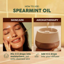 Kukka Spearmint Essential Oil For Facial Hair - 4 Fl Oz - 100% Pure Natural Aromatherapy Spearmint Oil For Skin & Hair Care Diffuser Bath Bombs Candle And Soap Making Scent & Diy