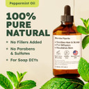 Kukka Peppermint Oil - Huge 4 Fl Oz - 100% Pure Natural Peppermint Essential Oil To Invigorate & Awaken Your Senses - Experience Strong Refreshing & Cooling Mint Oil For Skin Hair & Soap Making Scent