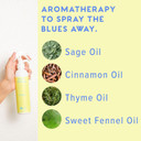 Mox Happy Linen & Room Spray, Uplifting Essential Oils, Natural Aromatherapy Mist, Home & Bedroom, Office, Furniture, Bedding, Pillows, Sheets, Cinnamon, Sweet Fennel, Sage, Thyme, 8 Ounces (1 Pack)