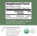 Organic Lugol'S Iodine, Iodine And Potassium Iodide 2% Solution 3000 Mcg - Liquid Supplement Drops For Thyroid Support For Women & Men, Metabolism Health, Detox Boost - Non-Gmo, 395 Servings (2 Oz)