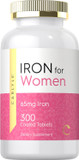 Carlyle Iron For Women 65Mg | 300 Coated Tablets | Vegetarian, Non-Gmo & Gluten Free Supplement