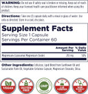 Kal Liposomal Magnesium Oxide 210 Mg High Absorption, Liposomal Technology, Essentials Muscle Support, Advanced Formula, Vegan Capsules, Gluten Free, No Soy, 60 Servings