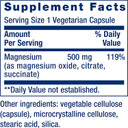 Life Extension Magnesium Caps, 500 Mg, Magnesium Oxide, Citrate, Succinate, Heart Health, Healthy Bones, Metabolism Support, 100 Vegetarian Capsules