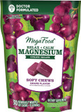 Megafood Relax + Calm Magnesium Supplement - Soft Chews With Magnesium Citrate & Magnesium Malate For Heart Health, Muscle Tension & More - Vegetarian - Grape-Flavor - 30 Chews Per Pack (Pack Of 1)