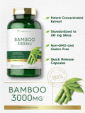 Carlyle Bamboo Extract Capsules | 3000Mg | 300 Count | 210Mg Silica | Non-Gmo, Gluten Free Supplement