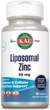 Kal Liposomal Zinc 30Mg, Cellular Function And Immune Support Supplement, Enhanced Absorption Zinc Supplements, Vegan, Gluten Free, Soy Free, 30 Servings, 30 Vegcaps