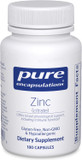 Pure Encapsulations Zinc (Citrate) - For Immune System, Tissue Development & Metabolism* - Mineral Supplement With Enzymes - Highly Absorbable Zinc - Vegan & Non-Gmo - 180 Capsules