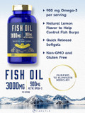 Carlyle Fish Oil 3000Mg | 900Mg Omega 3 | 200 Softgels | Lemon Flavor | Non-Gmo And Gluten Free Supplement