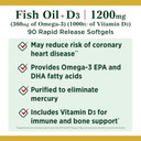 Nature'S Bounty Fish Oil Plus D3, Contains Omega 3, Immune Support & Supports Heart Health, 1200Mg Fish Oil, 360Mg Omega 3, 1000Iu Vitamin D3, 90 Softgels