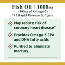 Nature'S Bounty Fish Oil Omega-3 1000 Mg Soft Gels, 145 Count