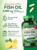 Nature'S Truth Burpless Fish Oil 2400Mg | 250 Softgels | 720 Mg Omega 3 | Natural Lemon Flavor Pills | Non-Gmo & Gluten Free Supplement