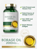 Carlyle Borage Oil Capsules | 2000Mg | 200 Softgels | 320Mg Of Gla | Cold Pressed Seed Oil Supplement | Hexane Free | Non-Gmo & Gluten Free