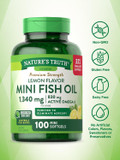 Mini Fish Oil Omega 3 | 1340 Mg | 100 Softgels | Burpless Lemon Flavor Pills | Non-Gmo & Gluten Free Supplement | By Nature'S Truth