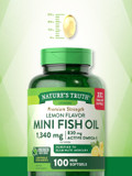Mini Fish Oil Omega 3 | 1340 Mg | 100 Softgels | Burpless Lemon Flavor Pills | Non-Gmo & Gluten Free Supplement | By Nature'S Truth