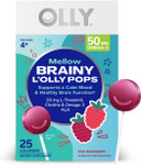 Olly Mellow Buddies Lã¢ÂOlly Pops, Omega-3 Ala, L-Theanine, Choline, Kids Supplement Lollipops, Supports A Calm Mood & Healthy Brain Function, Vegetarian, Raspberry, 25 Count