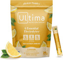 Ultima Replenisher Daily Electrolyte Drink Mix  Lemonade, 20 Stickpacks  Hydration Packets With 6 Key Electrolytes & Trace Minerals  Keto Friendly, Vegan, Non-Gmo & Sugar-Free Electrolyte Powder