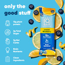 Iqbar Brain And Body Plant Protein Bars - Lemon Blueberry - 24 Count, Low Carb, High Fiber, Gluten Free, Healthy Vegan Snacks - Low Sugar Keto Bar