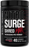 Nitrosurge Shred Max Preworkout - High-Performance Thermogenic Pre Workout Powder For Men And Women With L Citrulline, Acetyl L Carnitine, Organic Caffeine - 40 Servings, Watermelon Peach