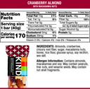 Kind Nut Bars, Cranberry Almond, 1.4 Ounce, 60 Count, Gluten Free, Low Glycemic Index, 5G Protein