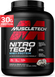 Muscletech Whey Protein Powder (Cookies & Cream, 4 Pound) - Nitro-Tech Muscle Building Formula With Whey Protein Isolate & Peptides - 30G Of Protein, 3G Of Creatine & 6.8G Of Bcaa