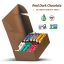 Nugo Dark Variety Box - Pretzel, Chocolate Chip, Mint Chocolate Chip, Mocha, Peanut Butter Cup And Almond, 11-12G Protein, Vegan, Gluten Free, Kosher Pareve, 12 Count Variety