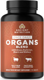 Ancient Nutrition Organ Supplements, Once Daily Grass-Fed And Wild Organ Complex Capsules, Liver, Heart, Kidney Supports Organ, Cognitive, And Immune System Health, 30 Ct