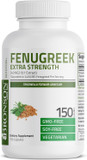 Bronson Fenugreek Seed Powder Capsules Extra Strength, Trigonella Foenum-Graecum, Non-Gmo, Soy-Free, Vegetarian, 150 Capsules