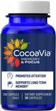 Cocoavia Memory & Focus Brain Supplement, 30 Day, Cocoa Flavanol Blend, Lutein, Added Caffeine For Boost. Improve Cognitive Function, Attention, Vegan & Plant Based, 30 Capsules