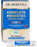 Dr. Mercola Complete Probiotics Powder Packets, 30 Servings (30 Packets), 70 Billion Cfu, Natural Raspberry Flavor, Dietary Supplement, Digestive & Immune Support, Non-Gmo