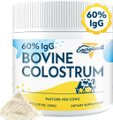 Bovine Colostrum Supplement Powder - 60% Igg 3000 Mg For Gut, Hair Growth, Beauty, And Immune, Easy To Mix, Unflavored (50 Servings)