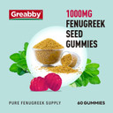 Fenugreek Gummies 1000Mg, Pure Organic Fenugreek Seeds Supplement, Healthy Lactation Support, Non-Gmo (60 Vegan Gummies)