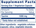 Life Extension Taurine, Pure Taurine Amino Acid Supplement, Heart, Liver And Brain Health, Longevity, Muscle And Exercise, 1000 Mg Dose, Non-Gmo, Gluten-Free, Vegetarian, 90 Vegetarian Capsules